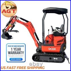 AGT QK20R Mini Excavator 2026 NEW 13.5 HP 1-Ton Digger RATO Gas Engine EPA FS