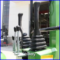 A Mini Excavator 13.5HP 1 Ton Hydraulic Thumb WithCanopy Digger Gasoline B&S Rake