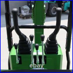 A Mini Excavator 13.5HP 1 Ton Hydraulic Thumb WithCanopy Digger Gasoline B&S Rake