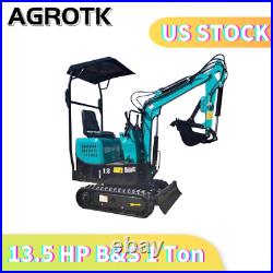 Agrotk 13.5 HP 1 Ton Mini Excavator Digger Tracked Crawler B&S EPA Engine