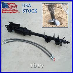Auger Drill 8inch Drill Diameter 0.8-1.5Ton Mini Excavator with Hoses Pins New