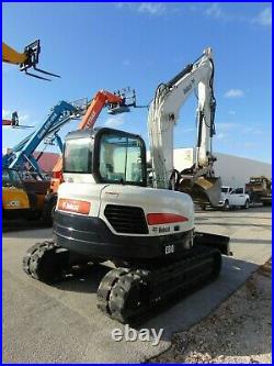 BOBCAT E-80 EXCAVATOR With THUMB & LONG ARM X REACH IMMACULATE A/C CAB