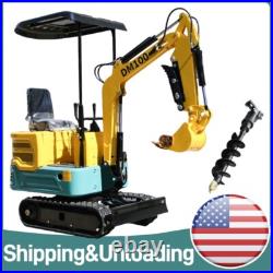 BRAND NEW 1 Ton Mini Hydraulic Excavator Digger Tracked Crawler 13.5HP EPA+Auger