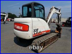 Bobcat 337 Mini Excavator, Cab, Heat/ac, 2 Speed, Hyd Thumb, 48hp Pre Emissions