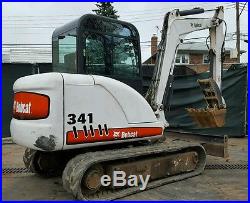 Bobcat 341 Excavator Enclosed cab Aux hydraulics Rubber Tracks Tumb keyless