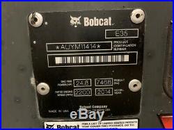 Bobcat E35 Excavator -2014 Bobcat E35 Mini Excavator, Cab, Heat/ac, 2 Spd, Aux