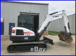 Bobcat E55 Excavator -2012 Bobcat E55 Mini Excavator, Cab, Heat/ac, 2 Spd, Aux