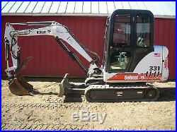 Bobcat Mini Excavator 331 Only 1336 Hours Cab Hyd Thumb Very Clean Ready 2 Work