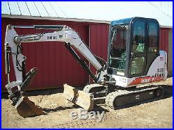 Bobcat Mini Excavator 331 Only 1336 Hours Cab Hyd Thumb Very Clean Ready 2 Work