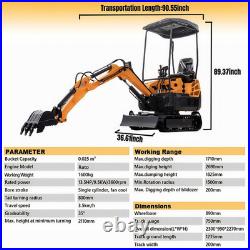 CA/NJ 1.6Ton MINI EXCAVATOR Hydraulic Pilot Control B&S 13.5HP Engine/Side Swing