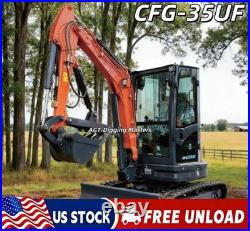 CFG 35UF 6173 lbs Mini Excavator Digger Kubota Engine Hydraulic Thumb Warm Air