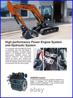 CFG 40UF 25 Hp 4 Ton Hydraulic Excavator Kubota Engine Cab with AC&Pilot Control