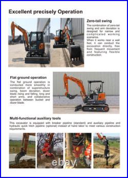 CFG 40UF 25 Hp 4 Ton Hydraulic Excavator Kubota Engine Cab with AC&Pilot Control