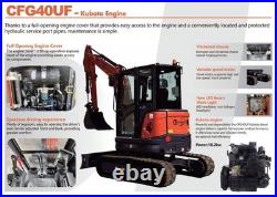 CFG-40UF 4 Ton Mini Excavator Digger with Kubota Diesel Engine -Comfort Cab & AC