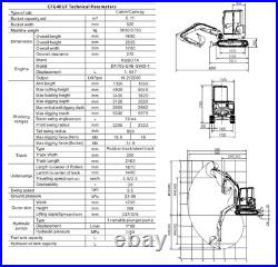 CFG-40UF 4 Ton Mini Excavator Digger with Kubota Diesel Engine -Comfort Cab & AC
