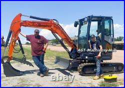 CFG-40UF 8487lbs Kubota Mini Excavator with Cab & AC 25HP Diesel USA Stock
