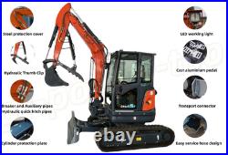 CFG 4 Ton Kubota Diesel Engine Mini Excavator 40UF Hydraulic Thumb Track Digger