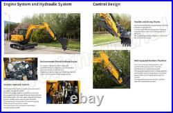 CFG 6Ton Kubota Diesel Engine Mini Excavator Tracked Digger STE75 NEW USA STOCK