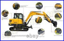 CFG 6Ton Kubota Diesel Engine Mini Excavator Tracked Digger STE75 NEW USA STOCK