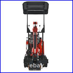 CREWORKS 0.8 Ton Excavator Mini Digger w 12.5HP Engine Rubber Tracks Canopy More