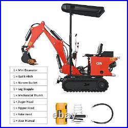CREWORKS 0.8 Ton Mini Excavator 2'5 Wide Industrial Digger for Outdoors Indoors