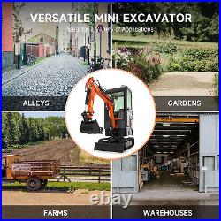 CREWORKS 13.5HP Mini Excavator 1 Ton Mini Digger for Farm Garden Warehouse