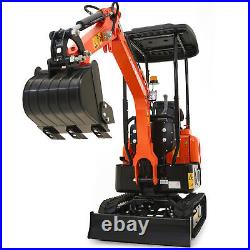 CREWORKS 13.5 hp Mini Digger 1 Ton Mini Crawler Excavator for Lane Garden Alley