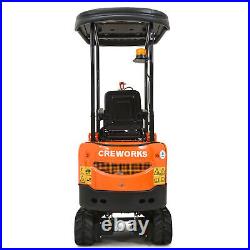 CREWORKS 13.5 hp Mini Excavator 1 Ton Mini Crawler Excavator w 2586 lbf Force