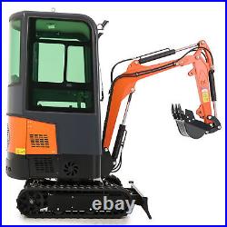 CREWORKS 13.5 hp Mini Excavator 1 Ton Mini Digging Machine w Adjustable Seat