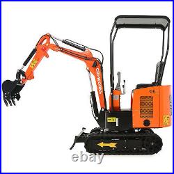CREWORKS 13.8 hp Mini Excavator 1 Ton Mini Crawler Excavator w 2698 lbf Force