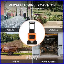 CREWORKS 13.8 hp Mini Excavator 1 Ton Mini Crawler Excavator w 2698 lbf Force