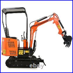 CREWORKS 13.8 hp Mini Excavator 1 Ton Mini Crawler Excavator w 2698 lbf Force