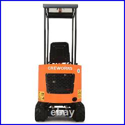 CREWORKS 13.8 hp Mini Excavator 1 Ton Mini Crawler Excavator w 2698 lbf Force