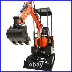 CREWORKS 13.8 hp Mini Excavator 1 Ton Mini Crawler Excavator w 2698 lbf Force