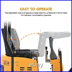 CREWORKS 1 Ton Mini Excavator 3ft Wide Industrial Digger for Outdoors & Indoors