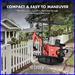 CREWORKS Mini Excavator 0.8 Ton Mini Digger for Backyard Farms Indoor Demolition