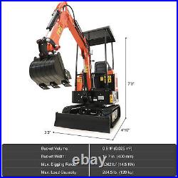 CREWORKS Mini Excavator 1.3T 23hp Mini Crawler Digger 3262lbf Force Heavy Duty