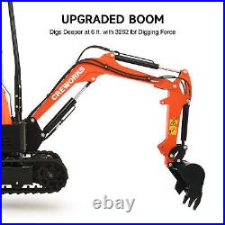 CREWORKS Mini Excavator 1.3T 23hp Mini Digger Crawler 3262 lbf Force Heavy Duty