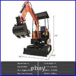 CREWORKS Mini Excavator 1.3T 23hp Mini Digger Crawler 3262 lbf Force Heavy Duty