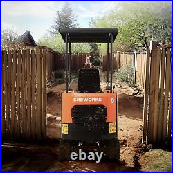 CREWORKS Mini Excavator 1.3T 23hp Mini Digger Crawler 3262 lbf Force Heavy Duty