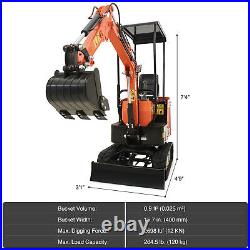 CREWORKS Mini Excavator with Kubota Engine 1.1Ton 13.8HP Mini Crawler Excavator