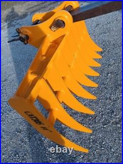 Cat 305 305.5 44 Mini Excavator Land Clearing Rake Root Rake 45mm Pin Holes