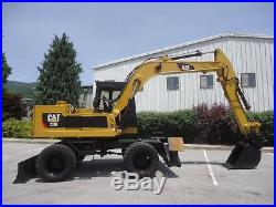 Caterpillar 206 Cat Rubber Tired Mobile 4x4 Excavator Push Blade Aux Hydraulics