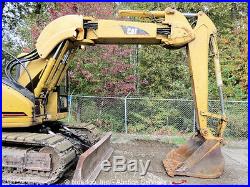 Caterpillar 313B SR Hydraulic Excavator Tractor Track Hoe Offset Boom Cab A/C