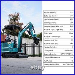 Compact Hydraulic 1.8 Ton Mini Excavator Kubota water-cooled radiator Engine