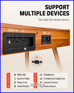 Donner DDP-80 Digital Piano 88 Weighted Key Retro Wood Color Upgraded Sound