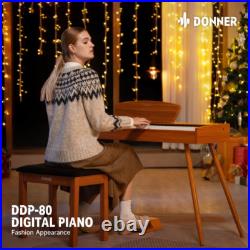 Donner DDP-80 Digital Piano 88 Weighted Key Retro Wood Color Upgraded Sound