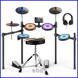 Donner DED-70L Electric Drum Set illuminated Lighted Mesh Pad + Throne Headphone Donner DED-70L Electric Drum Set illuminated Lighted Mesh Pad + Throne Headphone