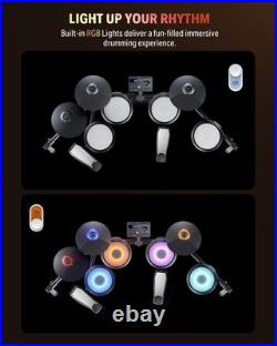 Donner DED-70L Electric Drum Set illuminated Lighted Mesh Pad + Throne Headphone Donner DED-70L Electric Drum Set illuminated Lighted Mesh Pad + Throne Headphone