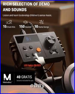 Donner DED-70L Electric Drum Set illuminated Lighted Mesh Pad + Throne Headphone Donner DED-70L Electric Drum Set illuminated Lighted Mesh Pad + Throne Headphone